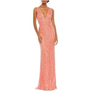 Mac Duggal Coral Sequin Backless Plunge Neckline Gown 5669